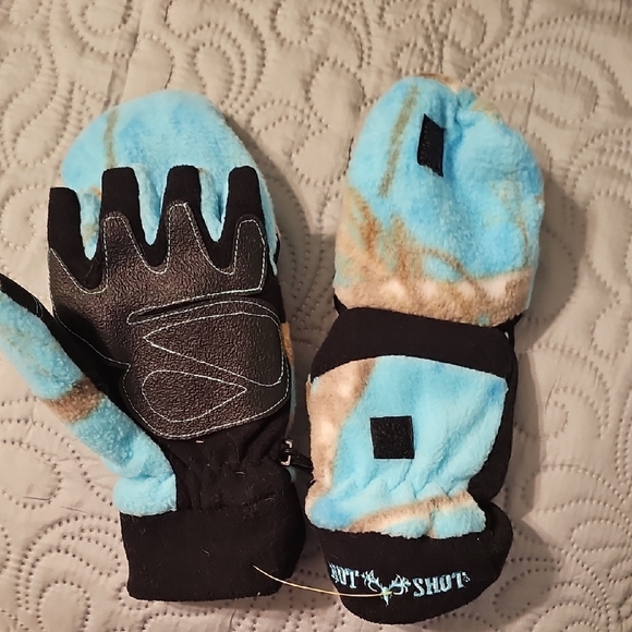 Ladies' Hot Shot Camo Pop Top Mittens Fingerless Gloves - Picture 1 of 6